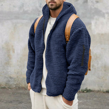 Men’s Plush Hooded Fleece Coat