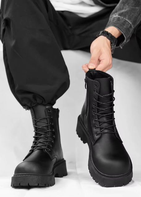 Unisex High-Top Leather Boots