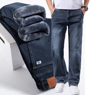 Men’s Winter Fleece-Lined Stretch Casual Trousers