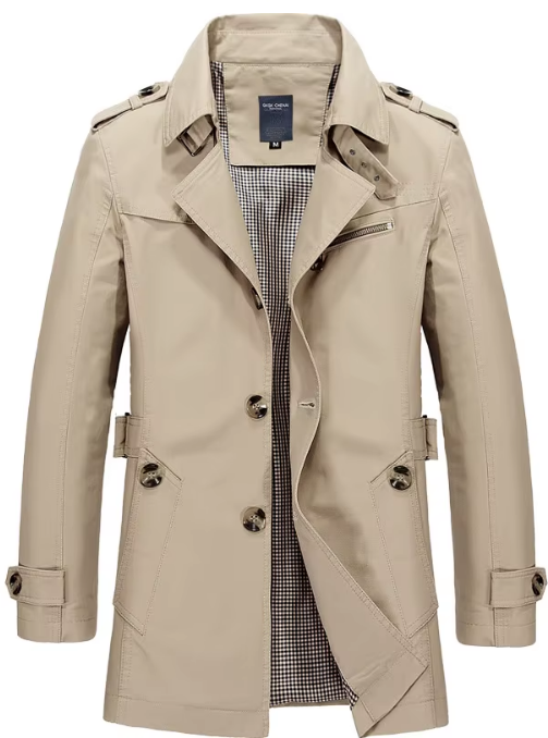 Men’s Business Windbreaker Trench Coat