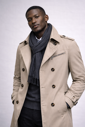 Men’s Business Windbreaker Trench Coat